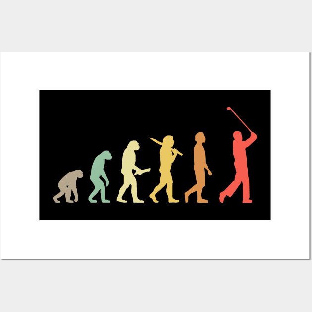 Retro Golf Evolution Gift For Golfers & Golf Players Wall Art by OceanRadar